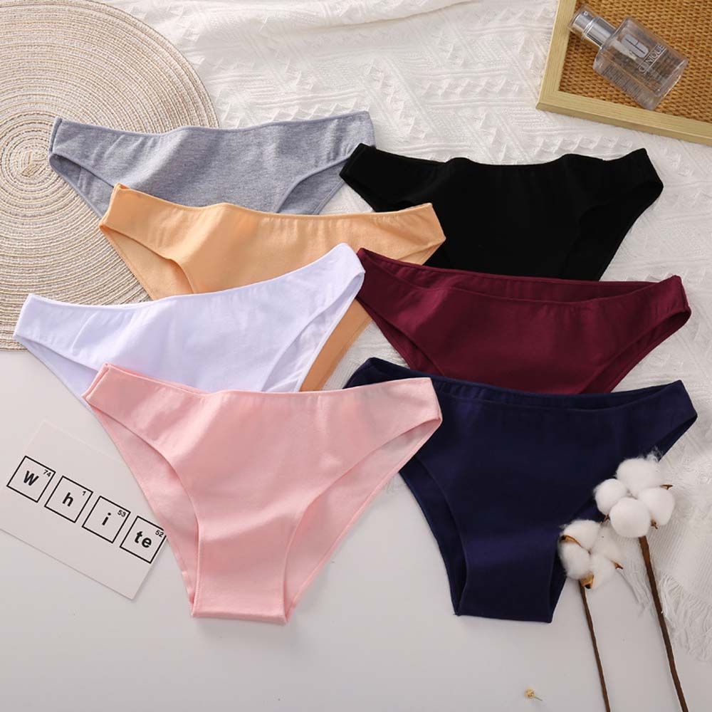 Quần Lót Cotton Không Đường May Màu Sắc Đơn Giản Cho Nữ