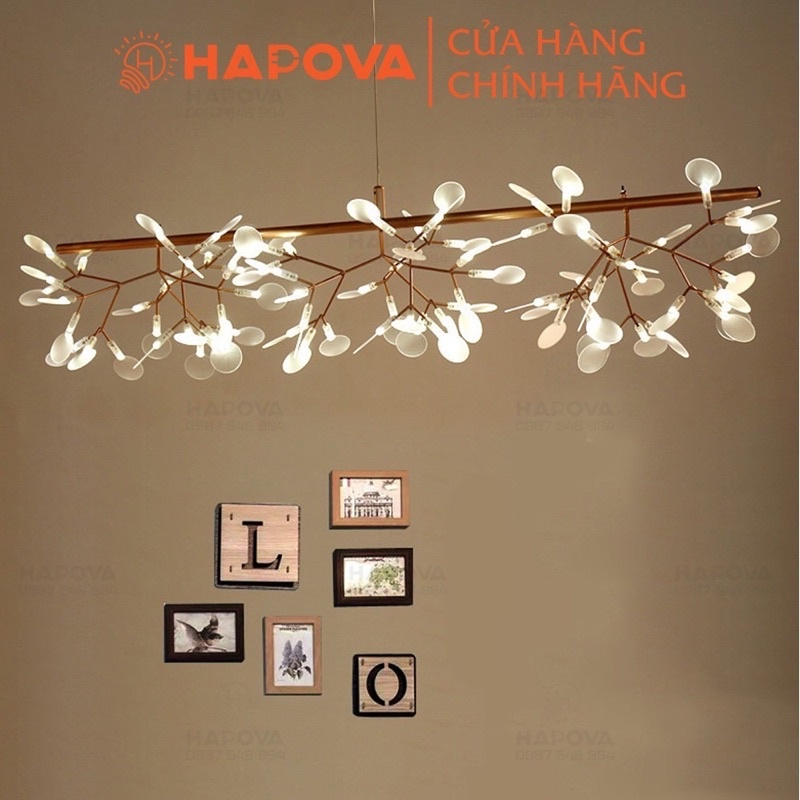 Đèn trang trí, Đèn chùm Hera thanh dài 81 lá HAPOVA MINUS 8990/1000