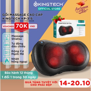 Gối Massage Nhiệt Hồng Ngoại KINGTECH KP315 - Máy Mát Xa 4 Bóng Xoay - Chuyên Sâu Cho Cổ Vai Gáy, Thắt Lưng - Chính Hãng