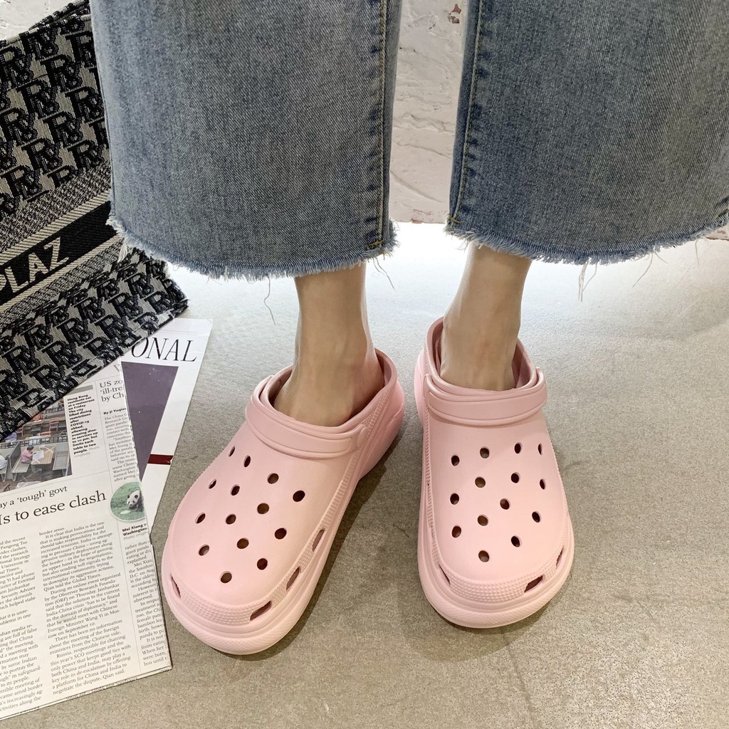 Giày Đi Biển Mùa Hè Năm 2021 Đế Dày Có Lỗ Xỏ Ngón Tăng Chiều Cao ISS731 Cho Nữ