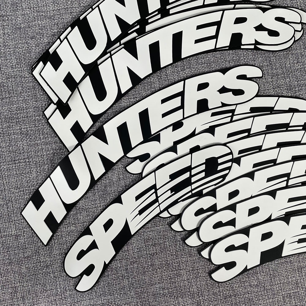 1 Bộ Sticker Dán Bánh Xe Hơi Xe Máy Hình Chữ HUNTERS Tùy Chỉnh Thời Trang Cá Tính 1