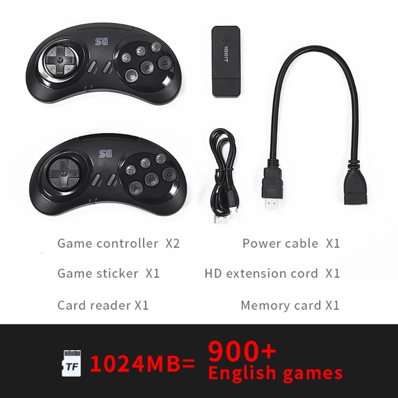 SEGA Máy chơi game cổ điển tích hợp 900 trò chơi 16 Bit