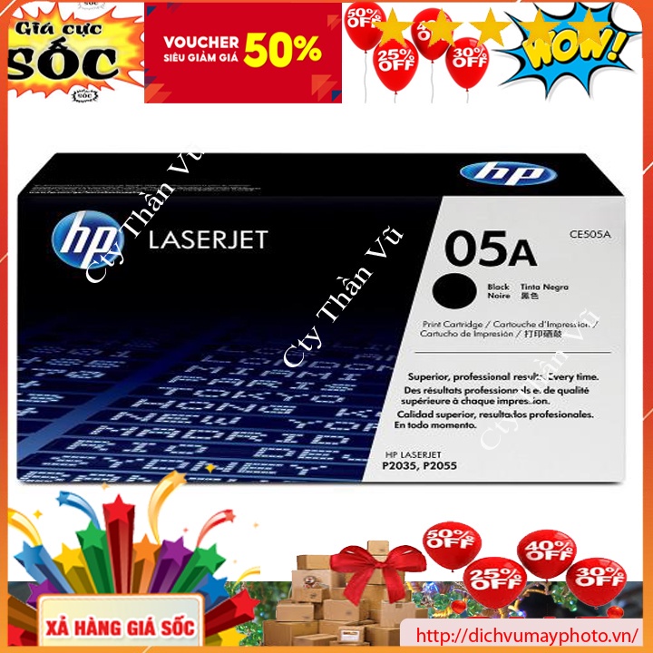 Hộp mực HP 05A dùng cho máy in HP 2035/2055d bản in đẹp, sắc nét, mực không bị bón cục, ít mực thải
