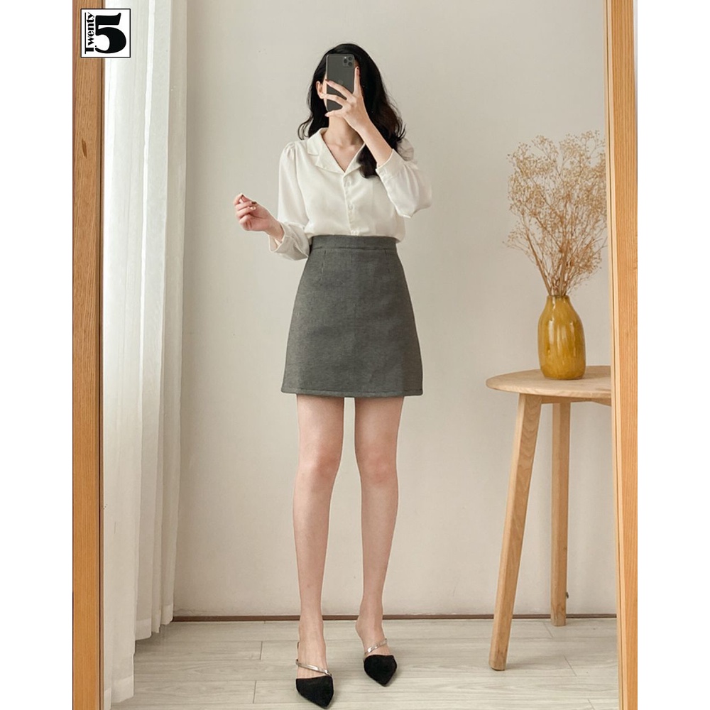 Áo sơ mi nữ công sở cổ bẻ 2 ve tay bồng Twentyfive N1069