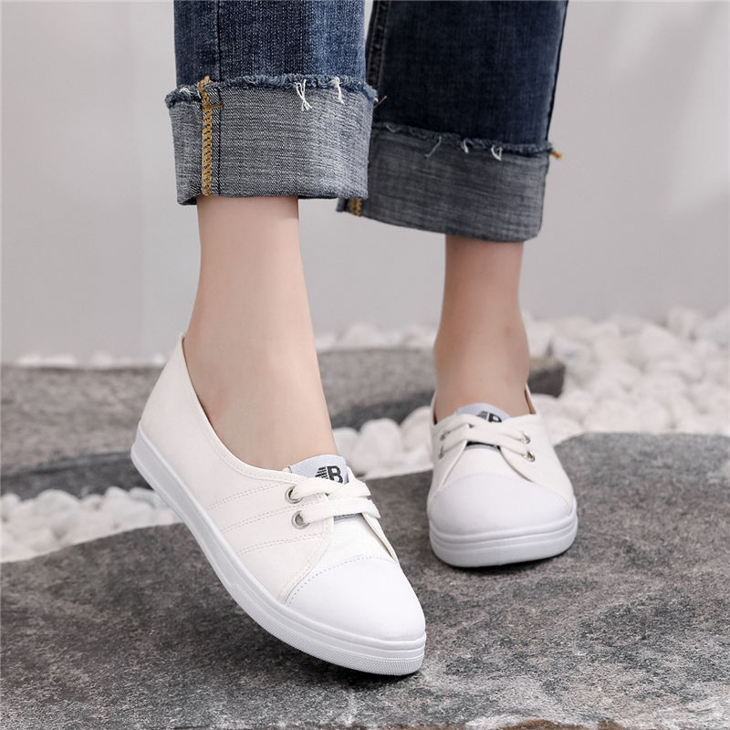 Women's White Shoes Breathable Canvas Shoes