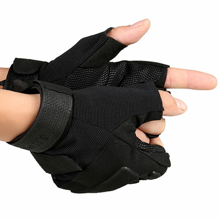Găng Tay Lính Black Cụt Ngón - Găng Tay Thể Thao- Đi Phượt