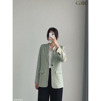 Áo blazer nữ áo vest dáng rộng basic phong cách hàn quốc Calie  AV002