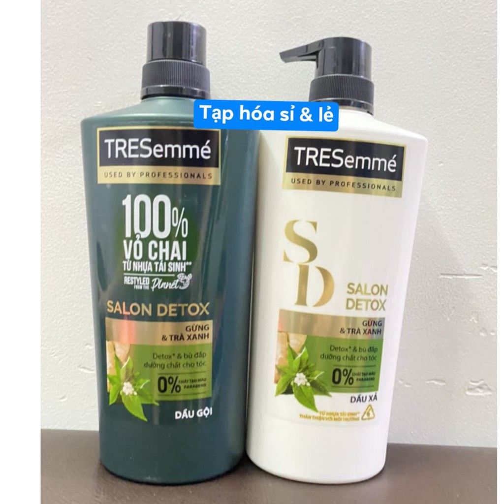 Combo gội xả tresemme salon detox xanh (1 gội 640g + 1 xả 620g)