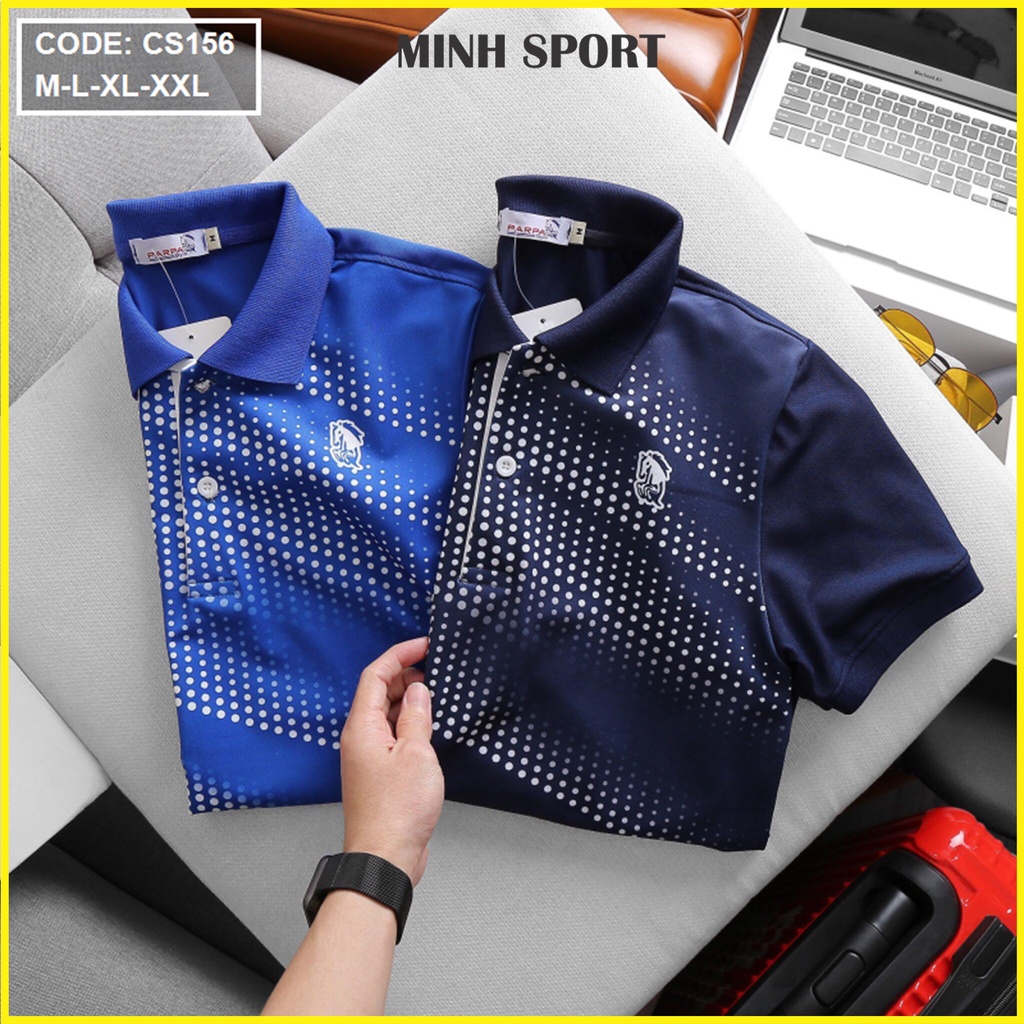 Áo Thun Polo Nam Cổ Bẻ Họa Tiết Chấm Bi, Thun Poly Dày Dặn, Mềm Mịn, Mặc Mát mã AO.57