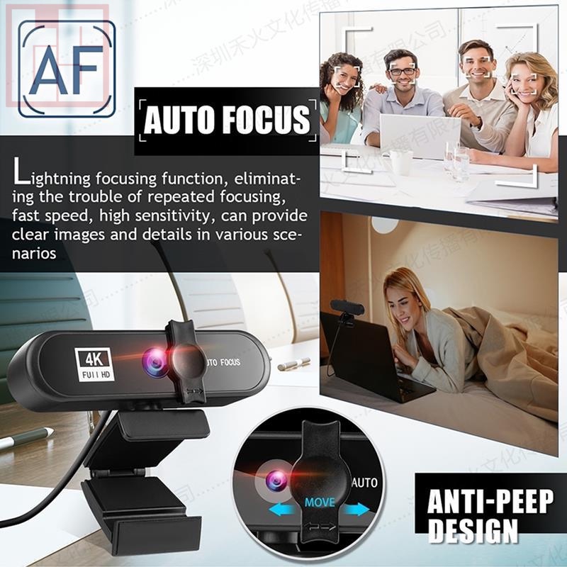 WEBCAM Full HD 4K mic chống ồn chủ động, tự động focus chất lượng cao sắc nét
