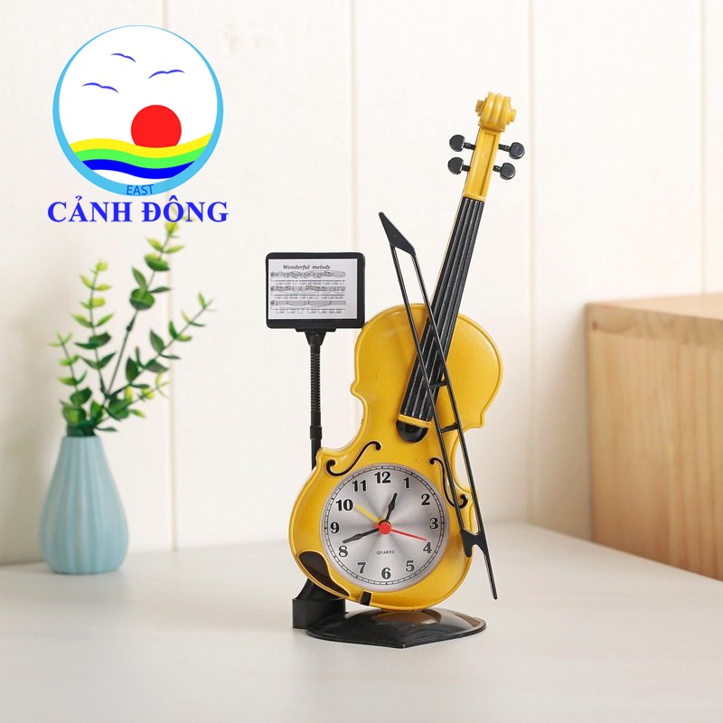 Đồng hồ báo thức để bàn trang trí hình cây đàn Violin