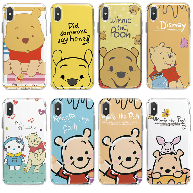 Ốp lưng iPhone X 6 6s 7 8 Plus 5 5s SE  vỏ điện thoại Silicone mềm Gấu Pooh