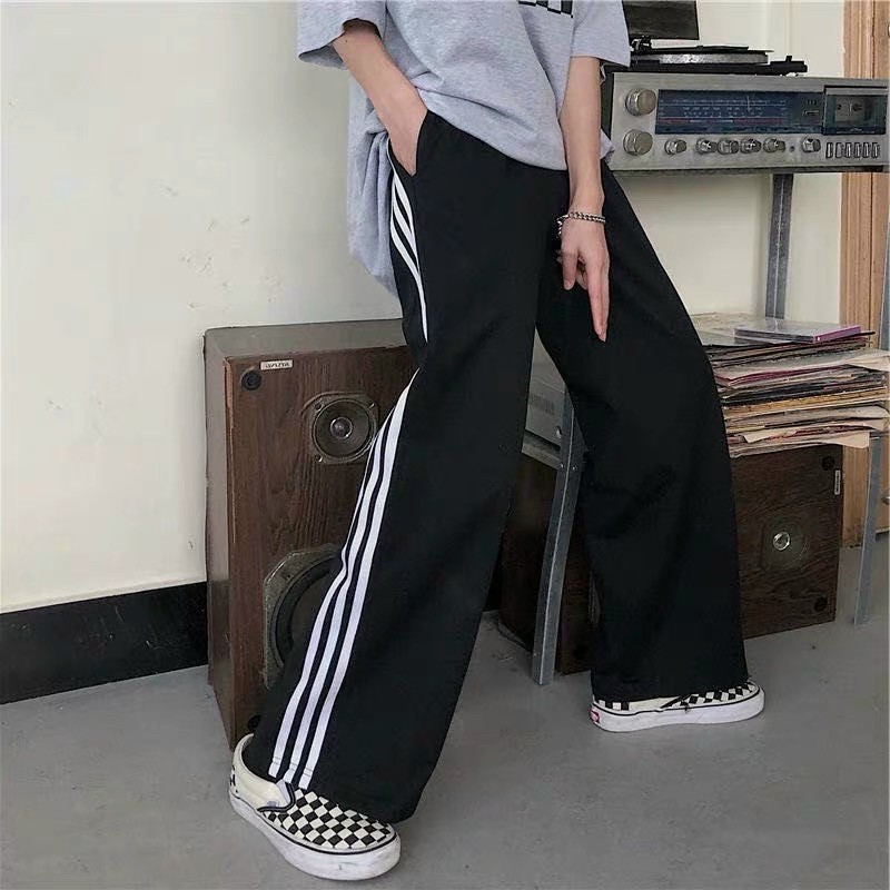 Quần ống xuông 3 sọc thể thao cạp cao mềm- dãn [HOT NHẤT] chất siêu xịn