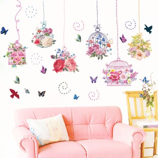 decal dán tường hoa ngũ sắc