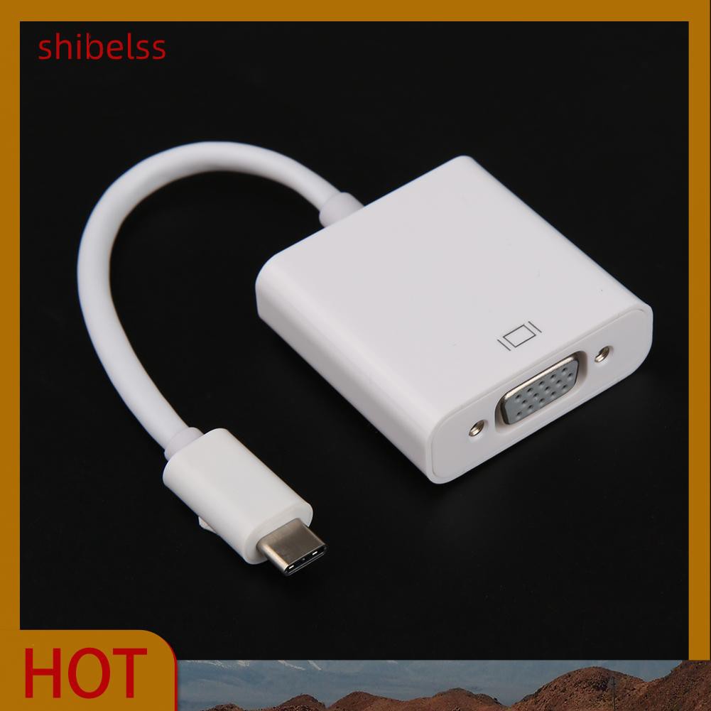 Shibelss USB 3.1 Type C Male to VGA Female 1080P Adapter for Macbook 12"