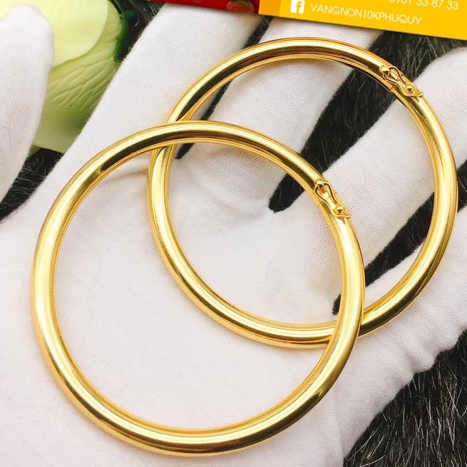 Vòng tay trơn mạ vàng màu 24 sáng bóng