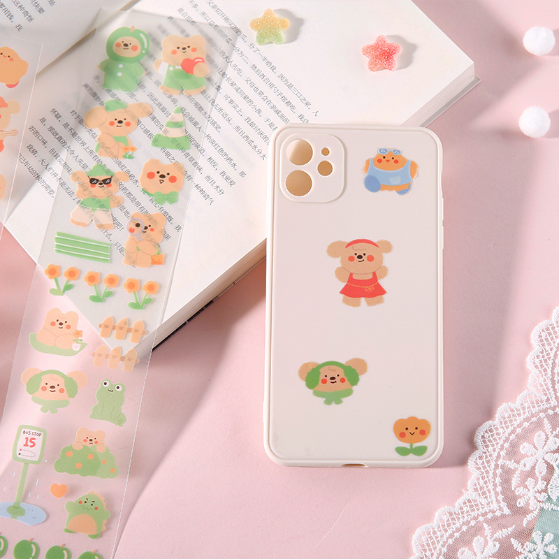 Aroee 1 Pcs Cute Sticker Bear Stickers Diary Scrapbook Decor