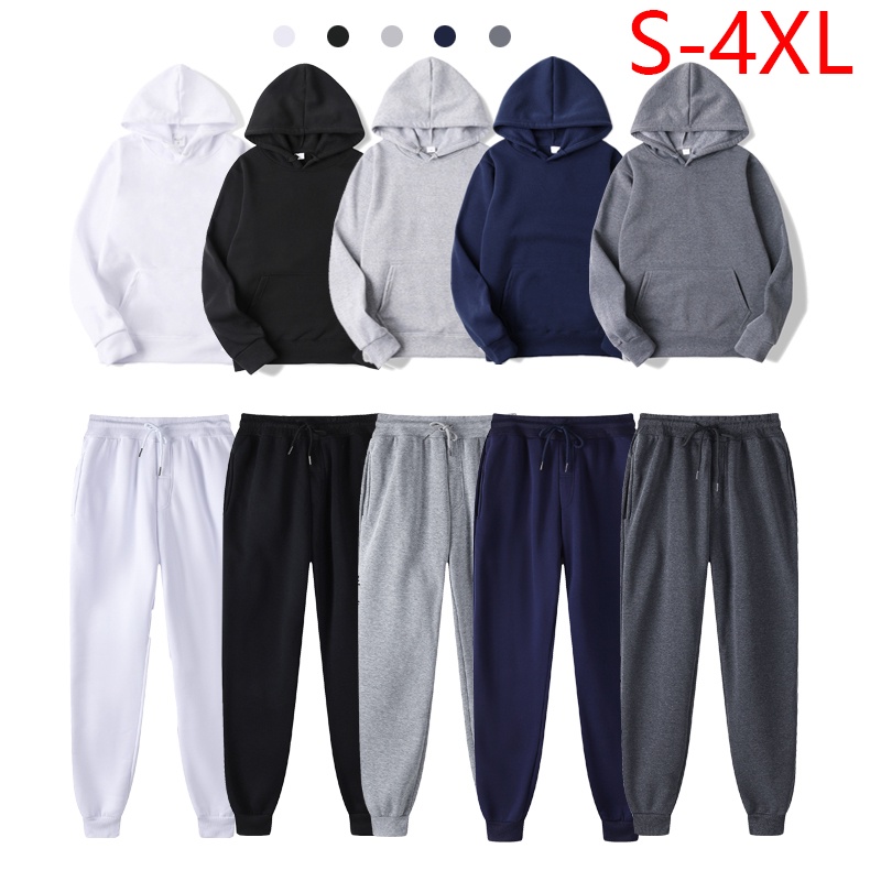Bộ Quần Áo Hoodie Trơn Mũ 2 Lớp Phối Màu Phong Cách - Nỉ Bông Siêu Mịn Ấm Áp Thấm Hút Mồ Hôi Phong Cách AMBITION