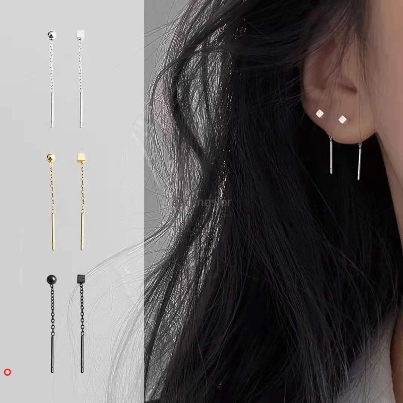 Khuyên tai hình khối lập phương nhỏ tối giản sáng tạo thời trang cho nữ