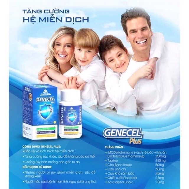 Genecel plus vinalink tăng cường sức đề kháng, genecel max