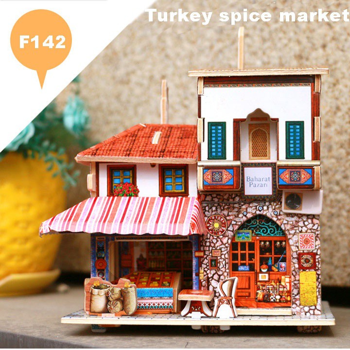 Đồ chơi lắp ráp gỗ 3D Mô hình URKEY SPICE MARKET