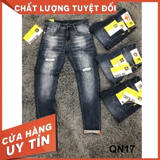 Quần jean nam co giãn rách gối vải nhập khẩu - QN17
