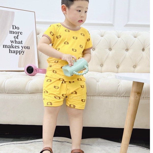 Bộ thun lạnh cộc tay Bò-Gấu-Thỏ cho bé