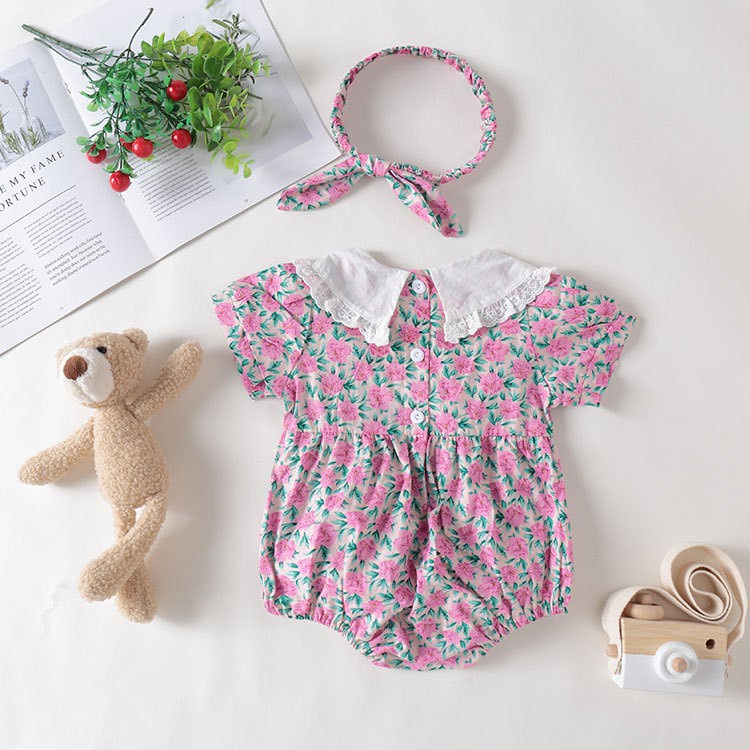 Bộ Áo Liền Quần Tay Cộc Phong Cách Công Chúa Dễ Thương Thời Trang Mùa Hè Cho Bé Gái 0614