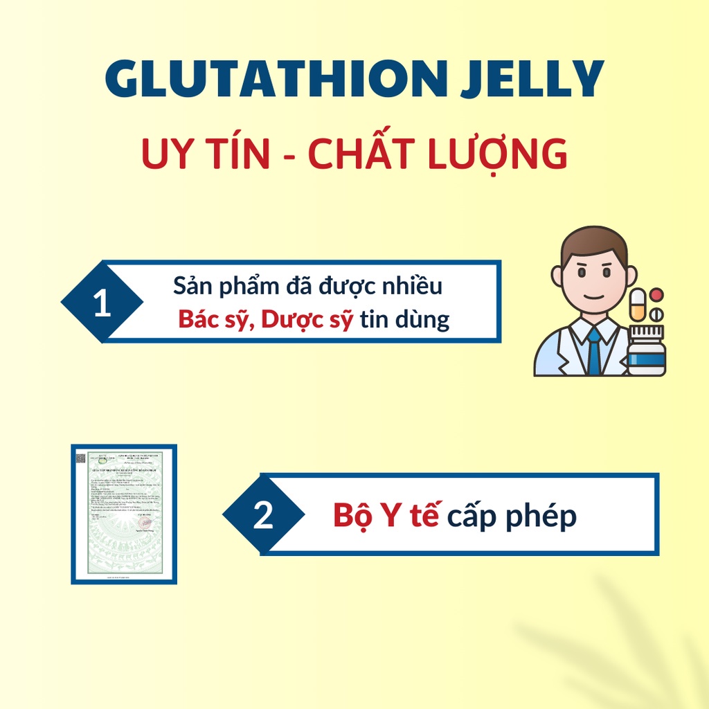 THẠCH COLLAGEN GLUTATHION JELLY AN CHÂU - Hỗ trợ dưỡng da, tăng độ ẩm, tăng đàn hồi cho da, làm đẹp da - Hộp 20 túi