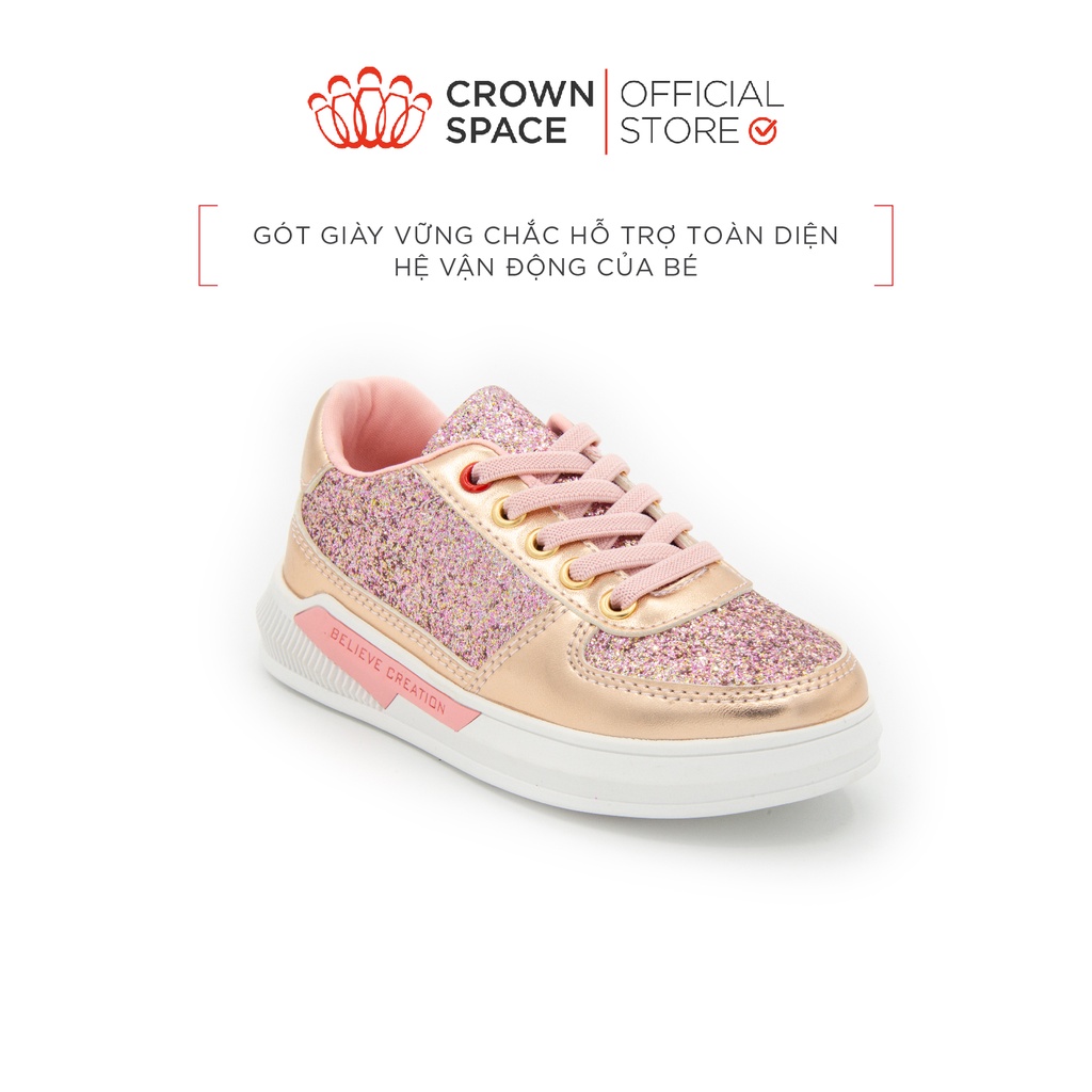 Giày Thể Thao Sneaker Bé Gái Đi Học Đi Chơi Crown Space Cao Cấp CRUK250 Nhẹ Êm, Chống Hôi Chân Size 27 đến 32