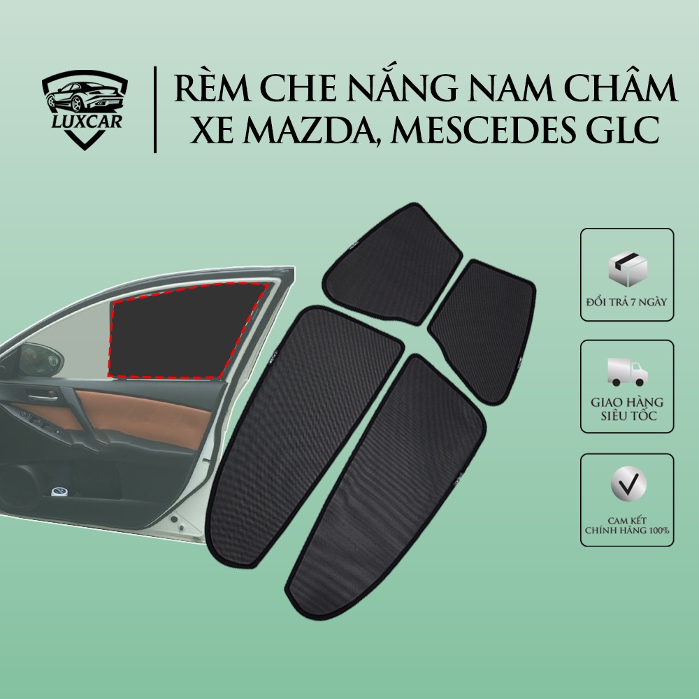 Rèm Che Nắng Nam Châm Xe MAZDA, MERCEDES GLC - Bộ 4 Tấm Nam Châm Chống Tia UV (BT50, CX5, CX8, MAZDA 2, 3, 6)