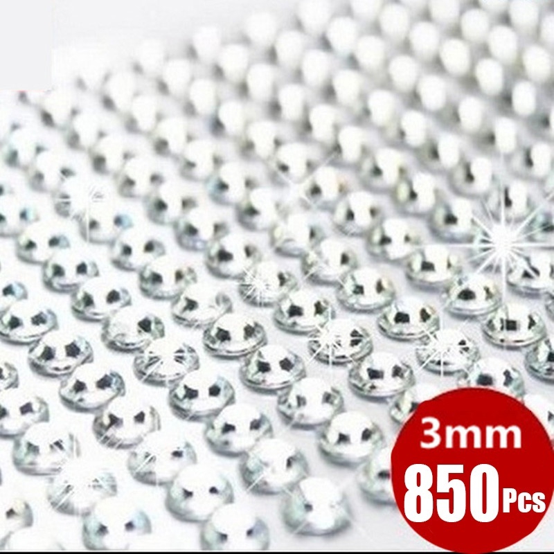 Bộ 850 hạt kim cương giả 3mm dán trang trí điện thoại