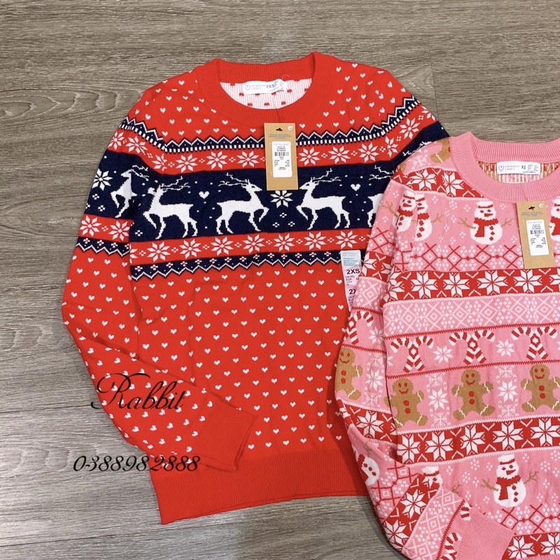 Áo len Noel đỏ hồng- HÀNG SALE KO ĐỔI TRẢ