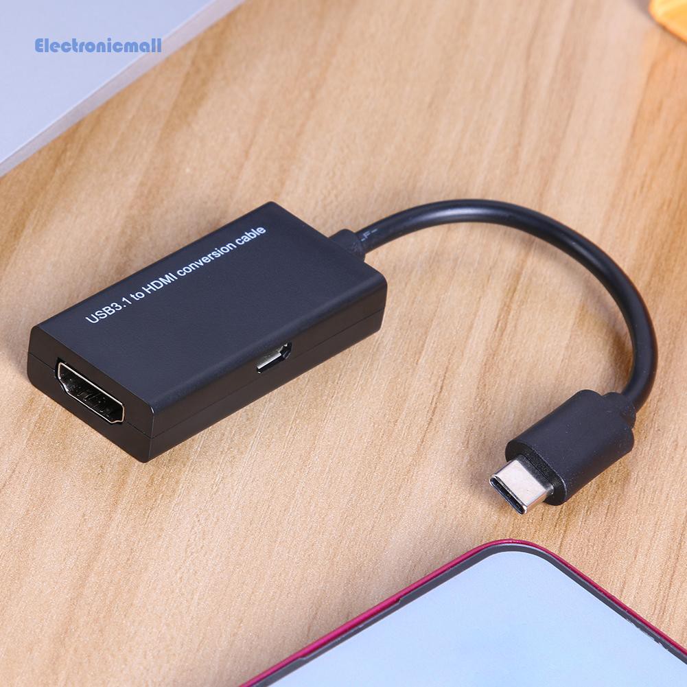 Đầu Chuyển Đổi Điện Tửmall01 Usb 3.1 Type C Sang Hdmi Cho Điện Thoại / Máy Tính Bảng Mhl Android