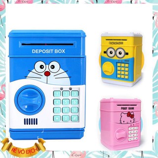 XẢ NHANH Két sắt Mini Hình doreamon kitty minion size lớn an toàn dễ sử dụng
