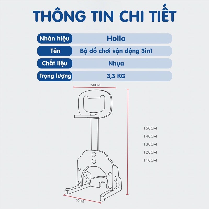 Bộ cầu gôn bóng rổ Holla chính hãng mẫu 2021