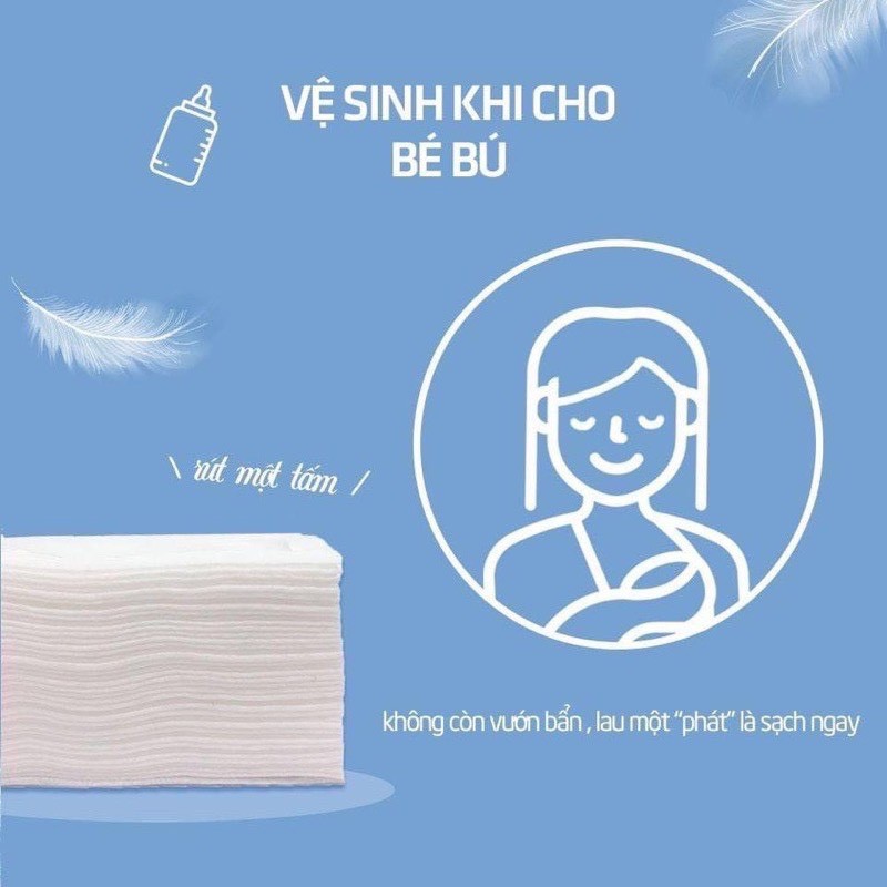 CHÍNH HÃNG L'ANGE - KHĂN VẢI ĐA NĂNG CHO BÉ (BỊCH 100 MIẾNG)