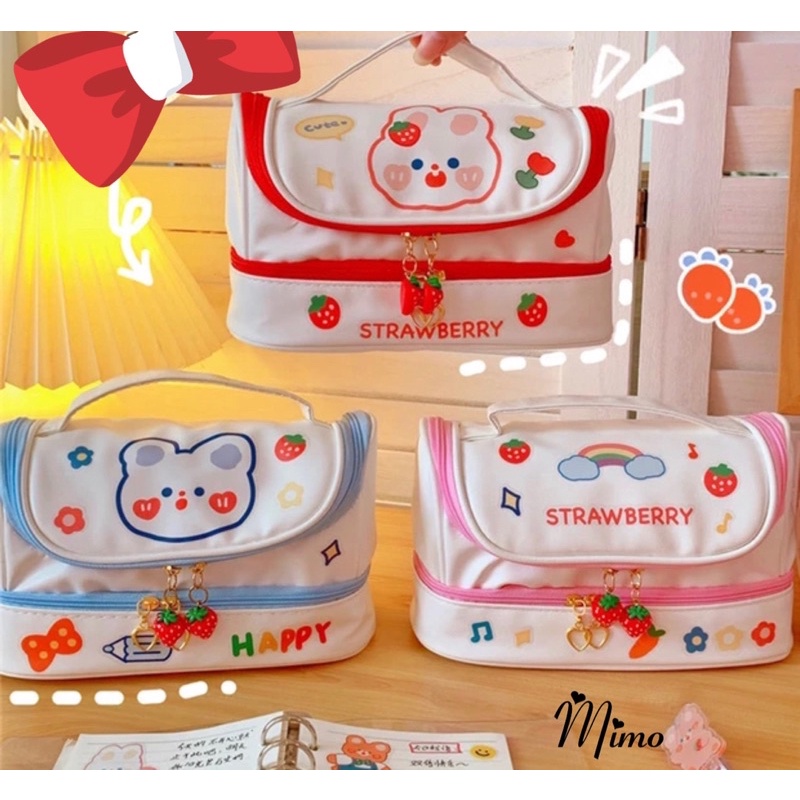 Túi đựng đồ cá nhân mini cute đa năng chất liệu da chống thấm nước đồ trang điểm, đồ dùng văn phòng phẩm...