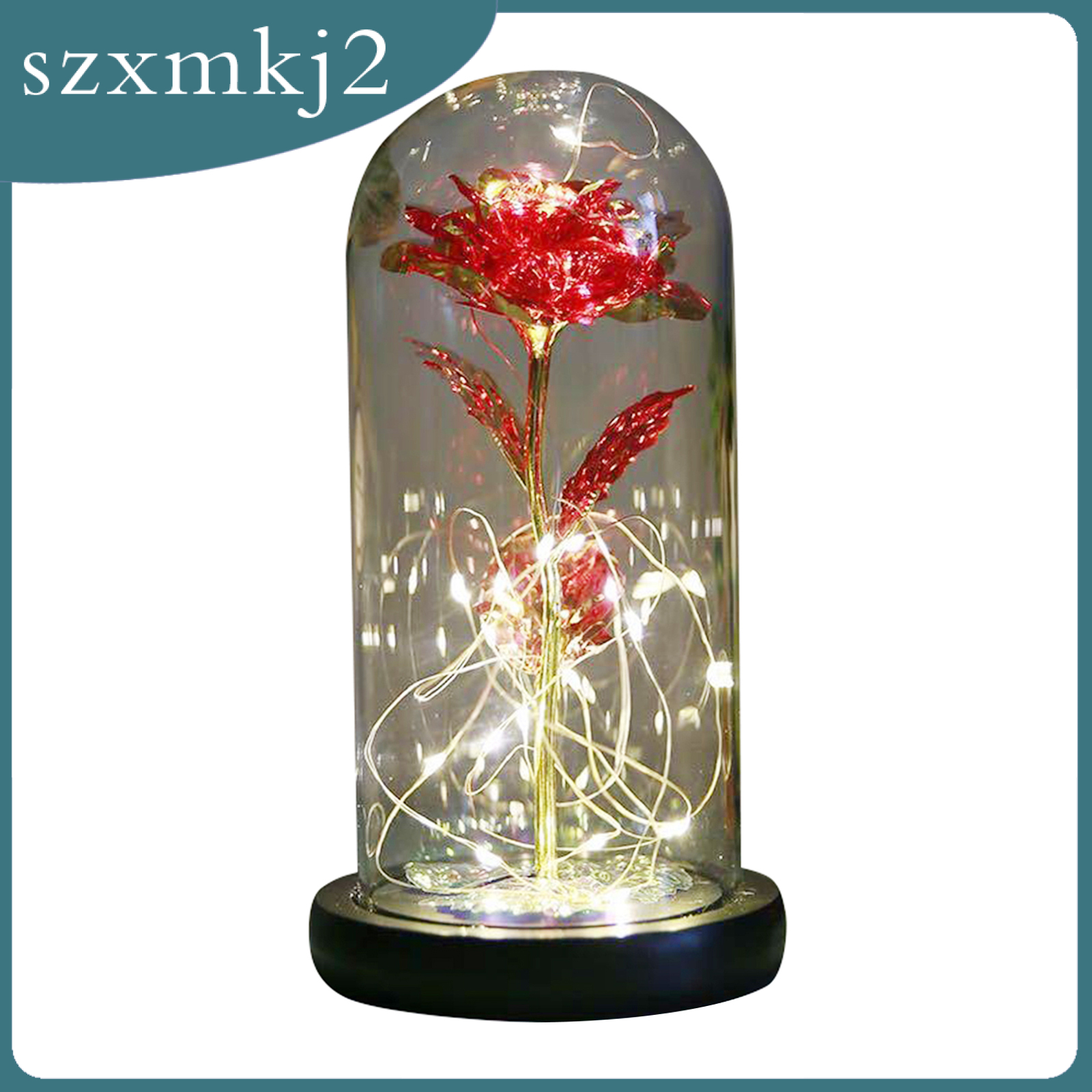 Cutest Galaxy Rose Flowers Forever Rose Colorful LED Light in Glass Dome Style1