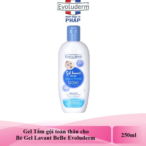 [Chính Hãng có tem PP] Sữa Tắm Gội Cho Bé Evoluderm-BéBé Thành Phần Thiên Nhiên 250ml/500ml