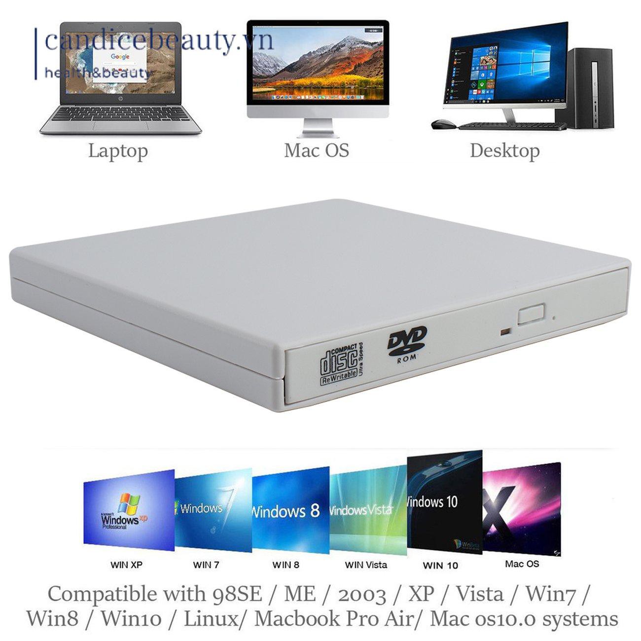 Ổ Đĩa Cd / Dvd Mở Rộng Cho Pc Laptop Win 7 8