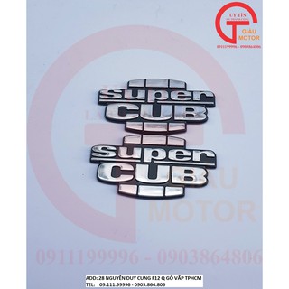 CẶP CHỮ ''SUPER CUB'' BẰNG NHỰA DÁN XE CUB SIÊU BỀN ĐẸP.