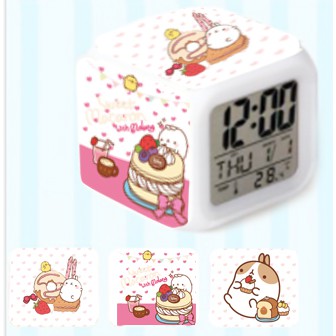 Đồng hồ báo thức bare bear đổi màu DH7M4 molang pusheen gấu brown tonton khủng long hoppang roro jump