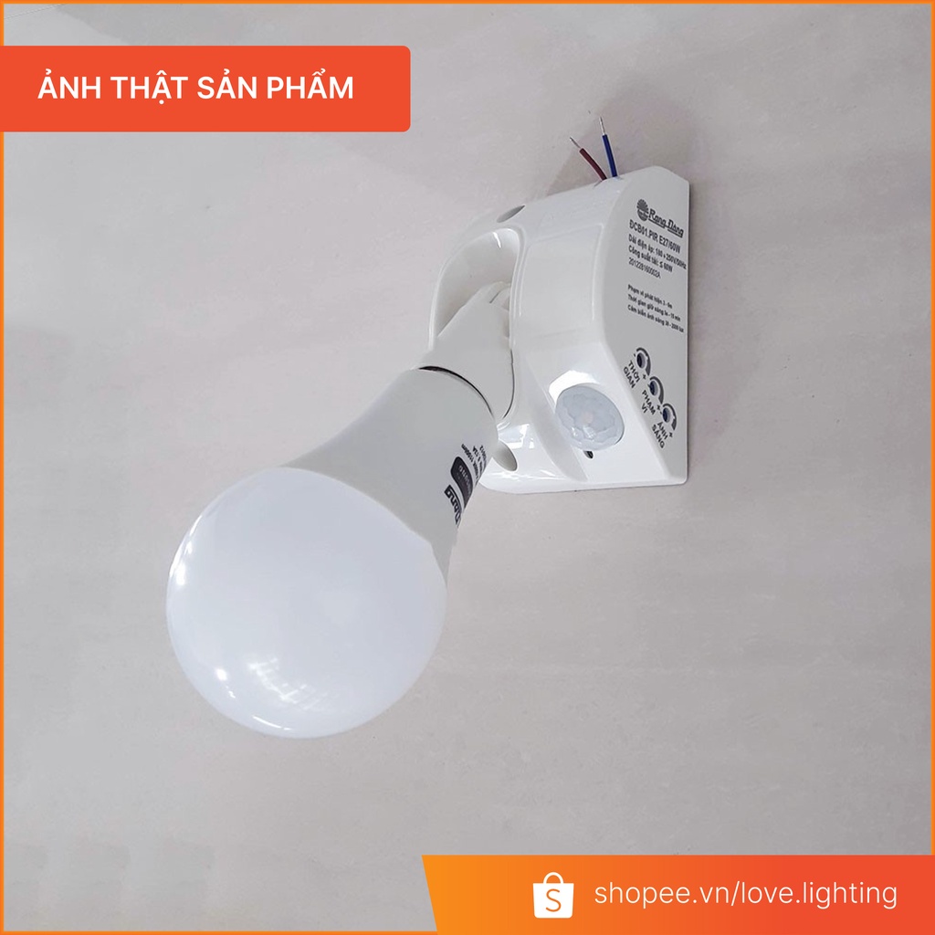 Đui đèn cảm biến E27 điều chỉnh góc sáng đèn, thời gian, độ nhạy ĐCB01.PIR E27/300W