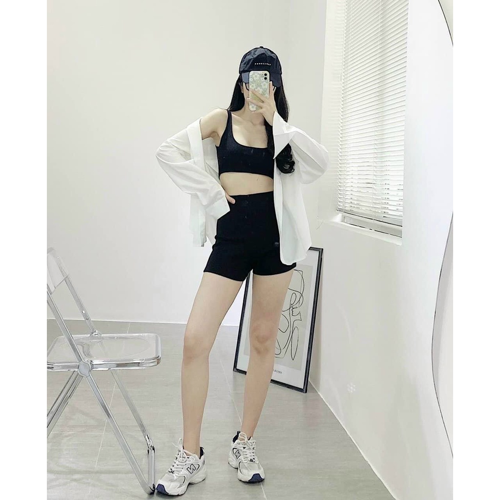 Quần đùi biker short nữ Dáng Ngắn Nữ Nâng Mông