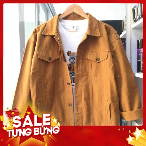 -Hàng nhập khẩu Áo khoác kaki nam trơn màu vàng tối có túi nút_FASHIONNEWW Liên hệ mua hàng 084.209.1989