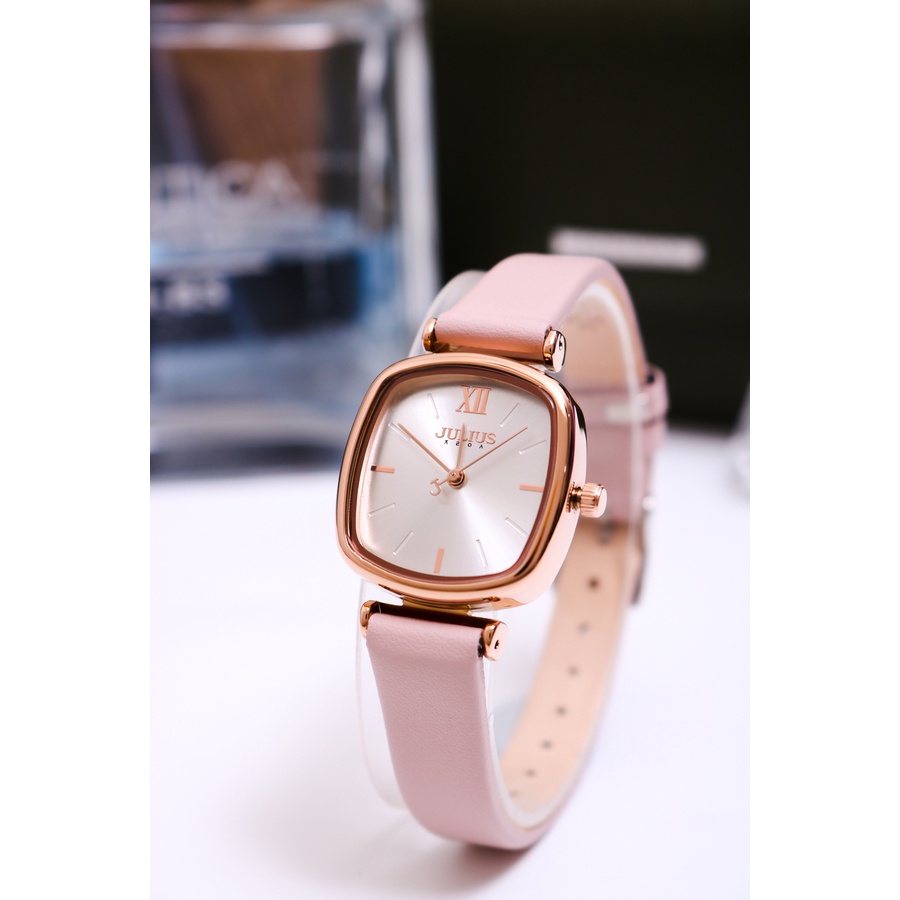 Đồng Hồ Nữ JA-1342A Julius Hàn Quốc Dây Da (Hồng)