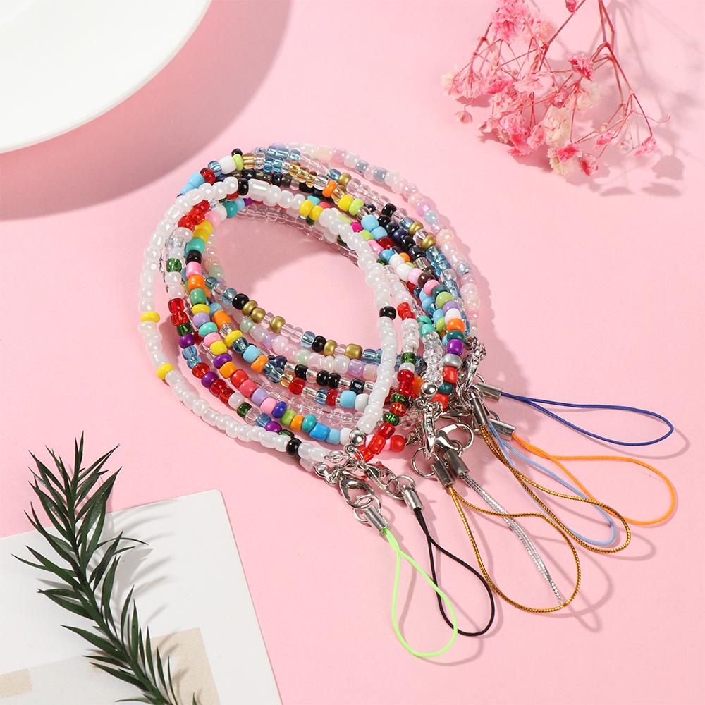 MAYSHOW Universal Mobile Chain Colorful Phone Bracelet Phone Charm Strap for Keys Gift Lanyard Girls Lady Phone Case Hanging Cord Acrylic Bead