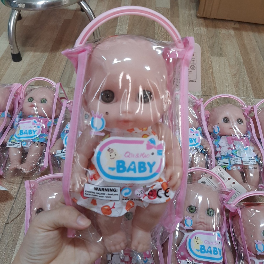 Búp Bê Nhựa Cao Cấp Tái Sinh 21 cm mắt 3D - Cute Baby Full Silicon Doll 8 Inch