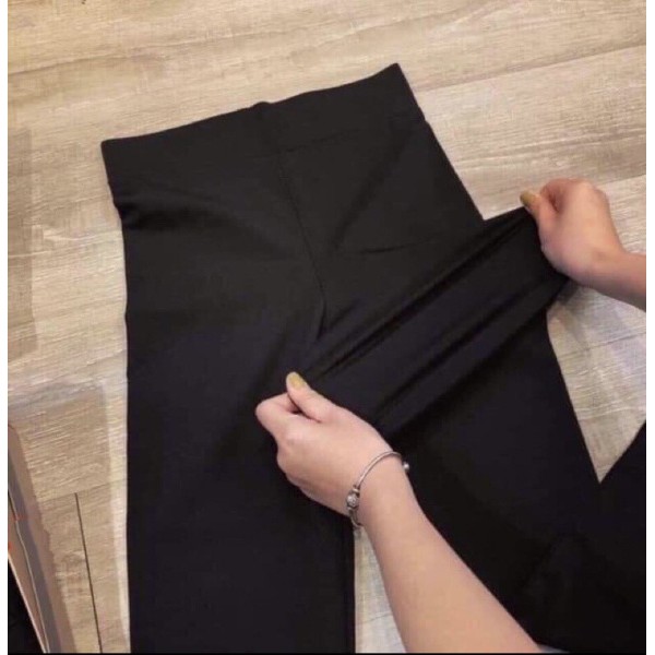 Quần legging trà my store chất umi co giãn tốt quần dài cạp cao cho chị em từ 40kg đến 75kg